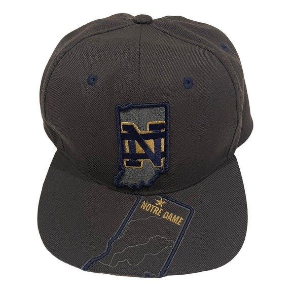 Zephyr Notre Dame Fighting Irish Indiana Embrodiered Flat Brim Snapback Cap Hat - Picture 2 of 7